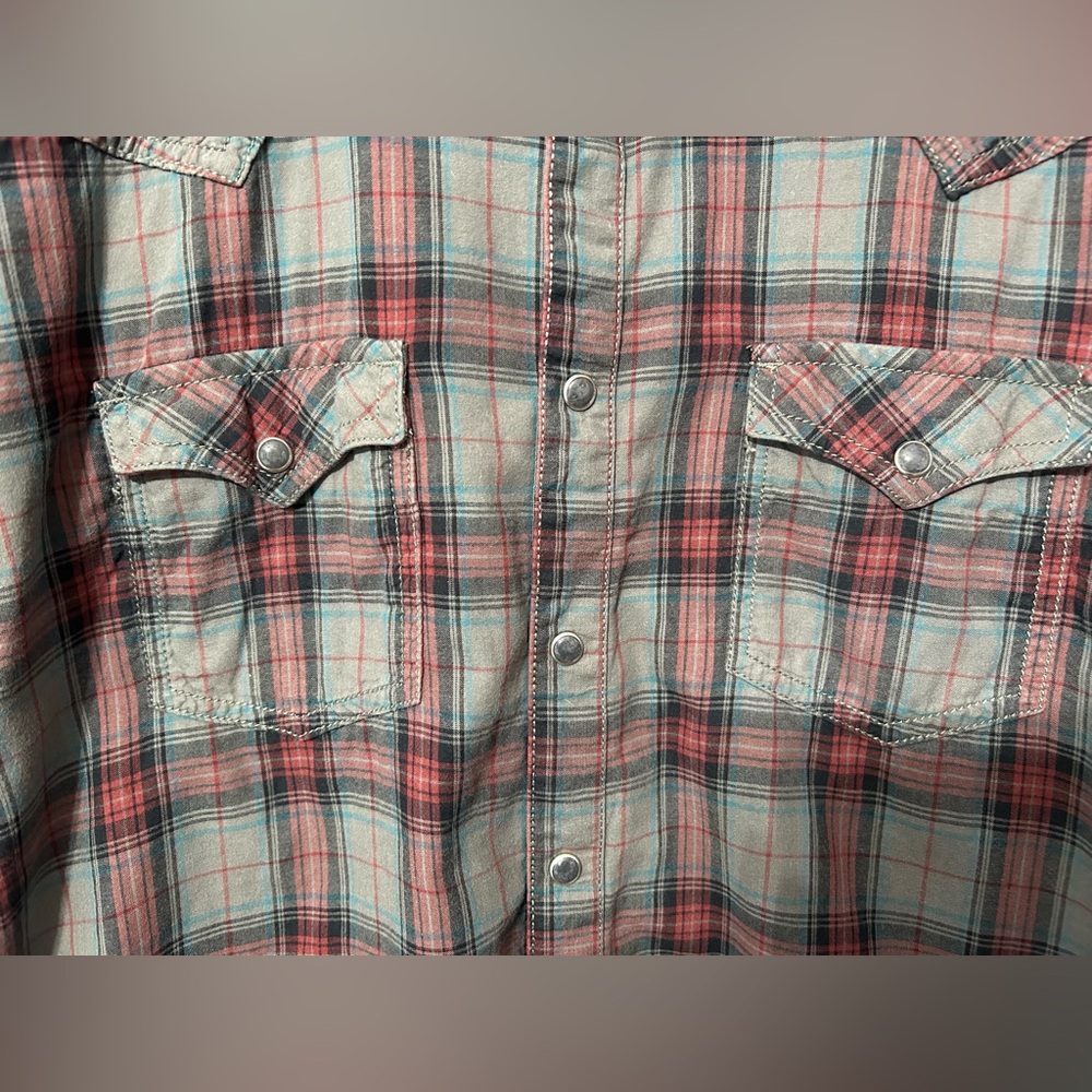 Wrangler Retro Plaid Snap Shirt Men’s Large - Picture 5 of 8